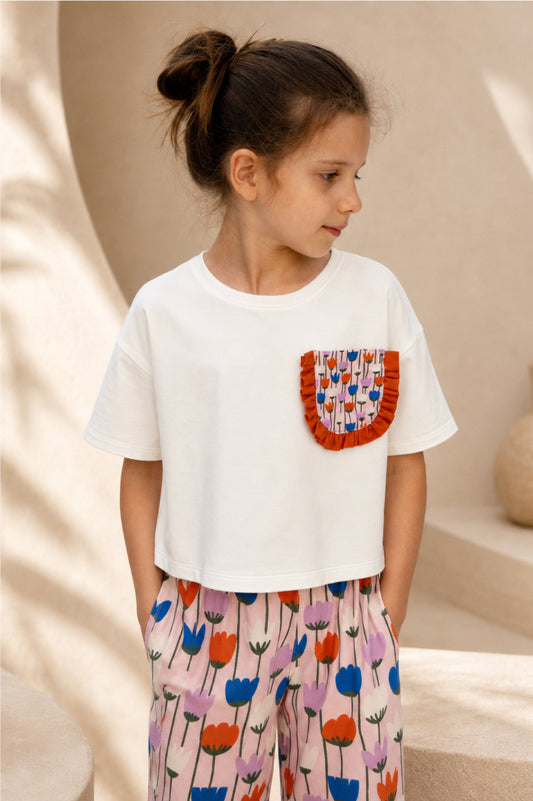 Girls - Tulips Cropped Tee